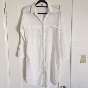MO Vint white shirt dress